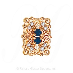 GS530 S/PL - 14 Karat Gold Slide with Sapphire center and Pearl accents 